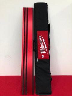 MILWAUKEE GUIDE RAIL KIT WITH CARRY BAG IN RED AND BLACK - RRP £289: LOCATION - A1