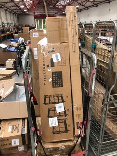 CAGE OF ASSORTED FURNITURE ITEMS TO INCLUDE LIGHTWEIGHT CLOTHES HANGING STAND AND MOBILE SHELVING UNITS (CAGE NOT INCLUDED): LOCATION - A6 (KERBSIDE PALLET DELIVERY)