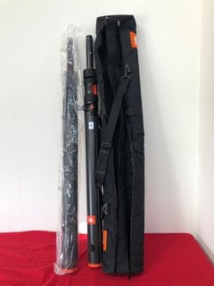 PAIR OF JBL AUDIO GAS LIFT SPEAKER STANDS IN BLACK AND ORANGE WITH STORAGE CARRY BAG - RRP £369: LOCATION - A1
