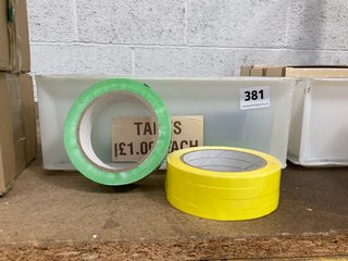 QTY OF ASSORTED DIY THIN TAPE ROLLS IN BLUE/GREEN/YELLOW: LOCATION - BR11