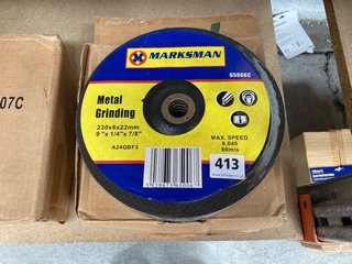 QTY OF MARKSMAN QUALITY TOOLS METAL GRINDING DISCS 65006C 230X6X22MM: LOCATION - BR16
