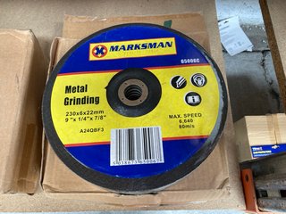 QTY OF MARKSMAN QUALITY TOOLS METAL GRINDING DISCS 65006C 230X6X22MM: LOCATION - BR16