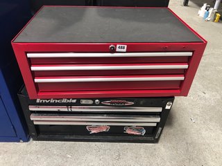 3 DRAWER MIDDLE TOOL CHEST IN RED AND INCLUDE 3 DRAWER MIDDLE TOOL CHEST IN BLACK: LOCATION - B2