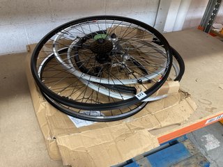 QTY OF ASSORTED BIKE WHEEL RIMS TO INCLUDE KX COMP DISC WHEEL RIM IN BLACK: LOCATION - AR13