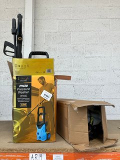 2 X ASSORTED ITEMS TO INCLUDE PW20 PRESSURE WASHER IN BLUE AND BLACK: LOCATION - AR17