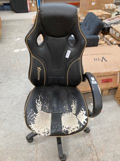 XROCKER GAMING CHAIR IN BLACK AND GOLD: LOCATION - A1