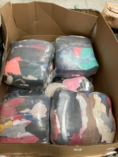 PALLET OF ASSORTED SHREDDED CLOTHING/RAGS: LOCATION - A2 (KERBSIDE PALLET DELIVERY)
