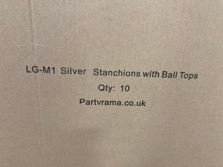 PARTYRAMA LG-M1 STANCHIONS WITH BALL TOPS IN SILVER: LOCATION - A2