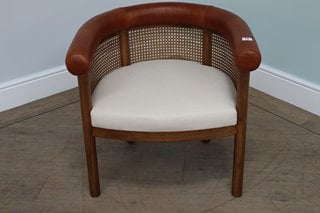JENSON DINING CHAIR IN WASHED LINEN BISQUE RRP - £895: LOCATION - D1