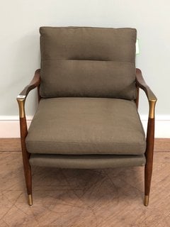 THEODORE ARMCHAIR IN KHAKI WASHED LINEN RRP - £995: LOCATION - D2