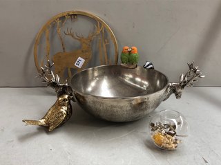 (COLLECTION ONLY) QTY OF ASSORTED ITEMS TO INCLUDE STAG HEAD BOWL: LOCATION - CR1