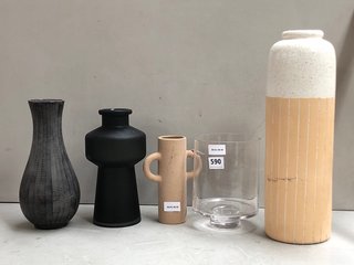 QTY OF ASSORTED ITEMS TO INCLUDE LECLERC VASE IN FROSTED BLACK: LOCATION - CR3