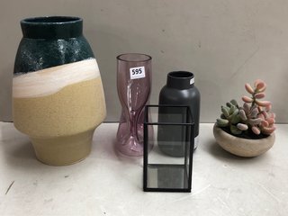 (COLLECTION ONLY) QTY OF ASSORTED ITEMS TO INCLUDE PINK GLASS VASE: LOCATION - CR3
