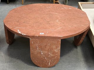TOBIAS COFFEE TABLE IN ROSSO ALICANTE MARBLE RRP - £3995: LOCATION - D1