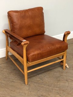 CAMPDEN ARMCHAIR IN TAN LEATHER: LOCATION - D1