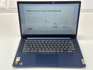 LENOVO IP SLIM 3 CHROME 128 GB LAPTOP IN BLUE: MODEL NO 14M868 (WITH BOX & MAINS POWER CABLE, MINOR COSMETIC IMPERFECTIONS) MEDIATEK MT8186, 8 GB RAM, 14.0" SCREEN, INTEGRATED [JPTM114713] THIS PRODU