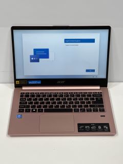 ACER SWIFT 1 128GB SSD LAPTOP IN SAKURA PINK: MODEL NO SF114-32 (WITH BOX AND MAINS POWER ADAPTER) INTEL PENTIUM SILVER N5000 CPU @ 1.10GHZ, 4.00 GB RAM, 14.0" SCREEN, INTEL UHD GRAPHICS 605 [JPTM115