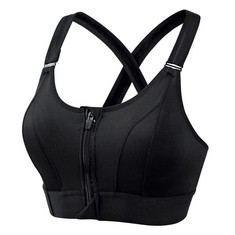 19 X ARQUMI WOMEN PADDED SPORTS BRA, BREATHABLE HIGH IMPACT FRONT FASTENING ADJUSTABLE STRAP FOR RUNNING WORKOUT FITNESS YOGA BRA M BLACK - TOTAL RRP £253: LOCATION - B RACK