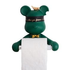 5 X HANBOSYM TOILET PAPER HOLDER FOR WALL?NINJIA BEAR TOILET ROLL HOLDER?DECORATIVE TOILTE ROLL HANGER FOR BEDROOM (GREEN) - TOTAL RRP £121: LOCATION - B RACK