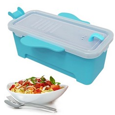 8 X 68 OZ MICROWAVE PASTA CONTAINER COOKER WITH STRAINER. QUICKLY COOKS UP TO 4 SERVINGS PASTA, CUTE ELEPHANT-SHAPED MULTIFUNCTIONAL COOKER FOR DORMS, KITCHENS OR OFFICES. (BLUE) - TOTAL RRP £111: LO