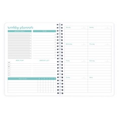 76 X TO DO LIST NOTEBOOK - WEEKLY PLANNER, UNDATED GOAL PLANNER WITH MEAL PLAN & GROCERY LIST, HABIT TRACKER, NOTES, 5.7×8 INCH SPIRAL PLANNER, TWIN-WIRE BINDING (GREEN) - TOTAL RRP £316: LOCATION -