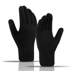 11 X EVER FAIRY UNISEX CYCLING GLOVES RUNNING GLOVES TOUCH SCREEN ANTI-SLIP THERMAL SPORTS WINTER GLOVES WITH UPDATED THICKENED FLEECE LINING FOR CYCLING RUNNING HIKING DRIVING (BLACK, ONE SIZE) - TO