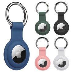 17 X AIRTAG PROTECTIVE CASE, 5PCS SILICONE AIRTAG HOLDER WITH KEYCHAIN KEYRING, UNOLINGO AIRBAG COVER FOR DOG COLLAR, ANTI-SCRATCH, SAFETY AND ANTI-LOST (WHITE GRAY PINK BLUE GREEN) - TOTAL RRP £124: