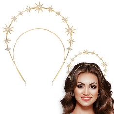 QTY OF ASSORTED ITEMS TO INCLUDE HALO STARS CROWN ACCESSORIES FOR WOMEN. GOLD. TOTAL RRP £293: LOCATION - C RACK