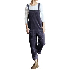 QTY OF ASSORTED ITEMS TO INCLUDE WOMENS CASUAL CORDUROY JUMPSUIT. DARK BLUE. 3XL: LOCATION - C RACK