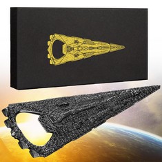 16 X LKKCHER DESIGN SPACESHIP WARSHIP BEER BOTTLE OPENER, BEER GIFTS FATHER DAY GIFTS CHRISTMAS GIFTS BIRTHDAY GIFTS FOR MEN DAD, SPACE MOVIE SOUVENIR PRESENT FOR SPACE FANS, BLACK WITH GIFT BOX: LOC