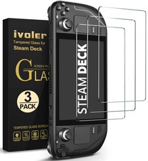 52 X IVOLER 3 PIECES SCREEN PROTECTOR FOR VALVE STEAM DECK/STEAM DECK OLED VERSION 2023, PREMIUM TEMPERED GLASS GLASS, 9H HARDNESS, ANTI-SCRATCH, BUBBLE FREE - TOTAL RRP £258: LOCATION - A RACK