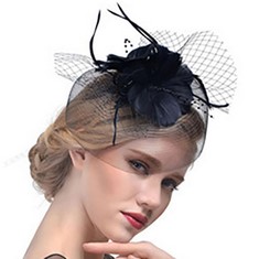 16 X FASHBAND FASCINATORS HAT FEATHER MESH FLOWER HEADPIECE VINTAGE COCKTAIL HEADDRESS WEDDING TEA PARTY FOR WOMEN AND GIRLS - TOTAL RRP £112: LOCATION - D RACK