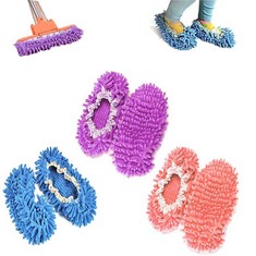 32 X MOP SLIPPERS,MOP SHOES,KITTEN 3 PAIRS MULTIFUNCTION MICROFIBER DUST MOP SHOES SLIPPERS CLEANING FOR HOME, 6PCS - TOTAL RRP £364: LOCATION - D RACK