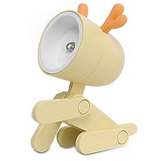73 X NIGHT LIGHT DESK LAMP CUTE SMALL PHONE HOLDER, DOG/DEER SHAPE MINI LED PORTABLE READING DECOR TABLE LAMP FOR KIDS STUDENTS NIGHT STUDY AND BEDROOM BEDSIDE (DEER-YELLOW) - TOTAL RRP £273: LOCATIO