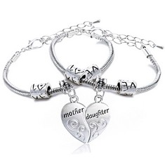 83 X 2PCS MOTHER DAUGHTER BRACELETS FOR WOMEN GIRL JEWELLERY SET MOTHER'S DAY ADJUSTABLE (STYLE A) - TOTAL RRP £691: LOCATION - D RACK