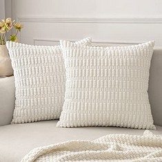 QTY OF ASSORTED ITEMS TO INCLUDE PACK OF 2 SQUARE CUSHION COVER. PURE WHITE. TOTAL RRP £220: LOCATION - E RACK
