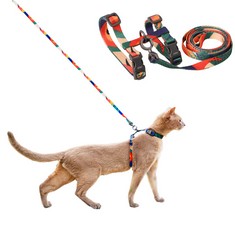 28 X PIDAN CAT HARNESS AND LEASH SET, XL SIZE FOR LARGE CATS, ESCAPE PROOF - ADJUSTABLE KITTEN HARNESS FOR LARGE SMALL CATS, LIGHTWEIGHT SOFT WALKING TRAVEL PETSAFE HARNESS (MULTICOLOR-XL SIZE) - TOT