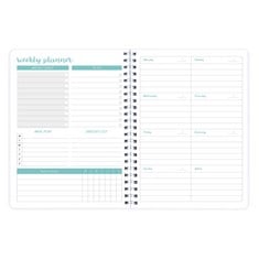 40 X TO DO LIST NOTEBOOK - WEEKLY PLANNER, UNDATED GOAL PLANNER WITH MEAL PLAN & GROCERY LIST, HABIT TRACKER, NOTES, 5.7×8 INCH SPIRAL PLANNER, TWIN-WIRE BINDING (GREEN) - TOTAL RRP £166: LOCATION -