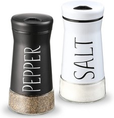42 X SALT AND PEPPER SHAKERS SET, SIVAPPA 2 PCS SALT AND PEPPER GRINDER SET, SALT AND PEPPER POTS FOR KITCHEN, BBQ, CAMPING, RESTAURANT, DINING TABLE (ROUND) - TOTAL RRP £349: LOCATION - F RACK