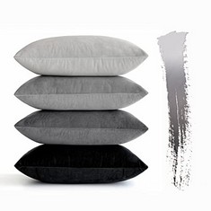QTY OF ASSORTED ITEMS TO INCLUDE 4 VELVET CUSHION COVERS. BLACK/GREY/WHITE. TOTAL RRP £346: LOCATION - G RACK
