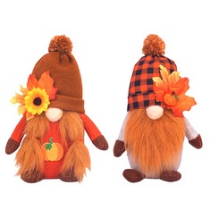 29 X 2 PCS THANKSGIVING DECORATIONS FALL GNOME PLUSH AUTUMN DECORATIONS HANDMADE SWEDISH DOLL WITH PUMPKIN FACELESS DOLL AUTUMN HANDMADE TABLETOP ORNAMENTS FOR AUTUMN HOME TABLE DECOR - TOTAL RRP £14