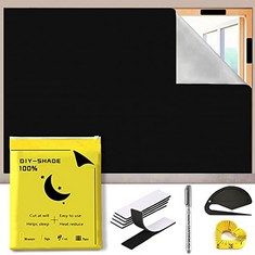 19 X TEMPORARY BLACKOUT BLINDS 300X145CM STICK ON BLINDS FOR WINDOWS BLACKOUT CURTAINS FOR BEDROOM NO DRILL BLINDS WITH SELF ADHESIVE FASTENERS AND CUTTING TOOL - TOTAL RRP £269: LOCATION - G RACK
