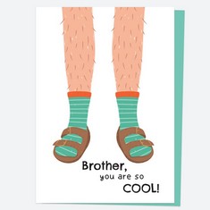 69 X DOTTY ABOUT PAPER BROTHER BIRTHDAY CARD - SOCKS & SANDALS - BROTHER - TOTAL RRP £201: LOCATION - G RACK