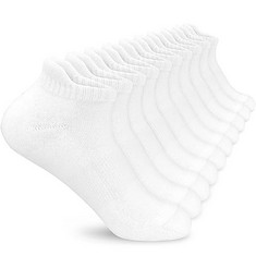 QTY OF ASSORTED ITEMS TO INCLUDE 5PCS WOMENS RUNNING TRAINERS SOCKS. WHITE. : LOCATION - H RACK