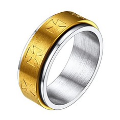 QTY OF ASSORTED ITEMS TO INCLUDE KNIGHTS TEMPLAR CROSS FIDGET RINGS. STEEL GOLD. TOTAL RRP £203: LOCATION - H RACK