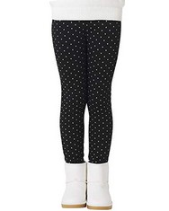 15 X ADOREL GIRLS THERMAL WINTER LEGGINGS FLEECE LINED WARM COTTON TROUSERS BLACK WITH WHITE DOTS 6-7 YEARS (MANUFACTURER SIZE: 130) - TOTAL RRP £180: LOCATION - H RACK