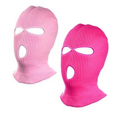 26 X CHENGZI 3-HOLE SKI FACE MASK BALACLAVA,FULL FACE MASK FOR CYCLING SKIING WINTER OUTDOOR SPORTS,SET OF 2 (PINK+ROSERED) - TOTAL RRP £268: LOCATION - H RACK