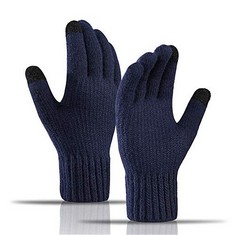 18 X EVER FAIRY UNISEX CYCLING GLOVES RUNNING GLOVES TOUCH SCREEN ANTI-SLIP THERMAL SPORTS WINTER GLOVES WITH UPDATED THICKENED FLEECE LINING FOR CYCLING RUNNING HIKING DRIVING (NAVY, ONE SIZE) - TOT