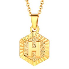 QTY OF ASSORTED ITEMS TO INCLUDE MENS NECKLACE RAPPER JEWELLERY INITIAL H GOLD PENDANT FOR WOMEN. TOTAL RRP £311: LOCATION - H RACK