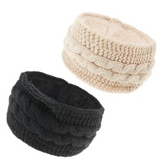 QTY OF ASSORTED ITEMS TO INCLUDE 2PCS WINTER HEADBAND FOR COLD WEATHER. BLACK/BEIGE. : LOCATION - H RACK